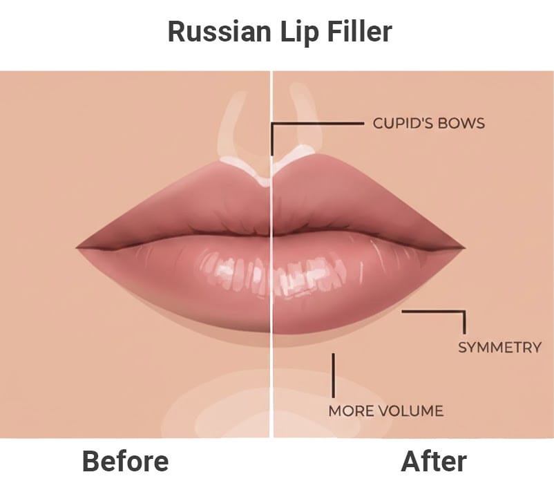 Russian lip filler graphics